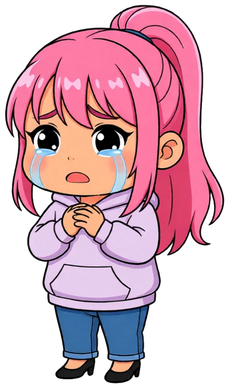 泣きながら手を組むみお(相談者)